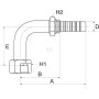 Raccord à sertir GATES 8GS8FFORX90083
