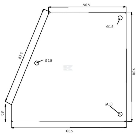 Vitre de porte UNIVERSEL D6004T