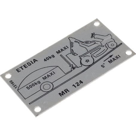 Plaque ETESIA ET13160