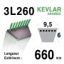 Courroie 3l26 - 9,5 mm x 660 mm