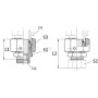 Adaptateur mâle femelle VOSS REDSD1614S