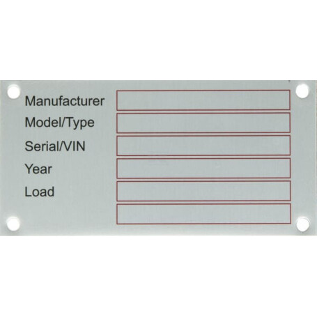Plaque UNIVERSEL TAG001KR