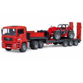 MAN TGA Autocarro a pianale ribassato con Manitou caricatore telescopico MLT 633 BRUDER U02774