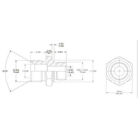 Raccord BURNETT & HILLMAN VNBM1222ISO6149