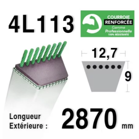 Courroie 4L1130 - 4L113 AYP - HUSQVARNA 532170140 - 170140