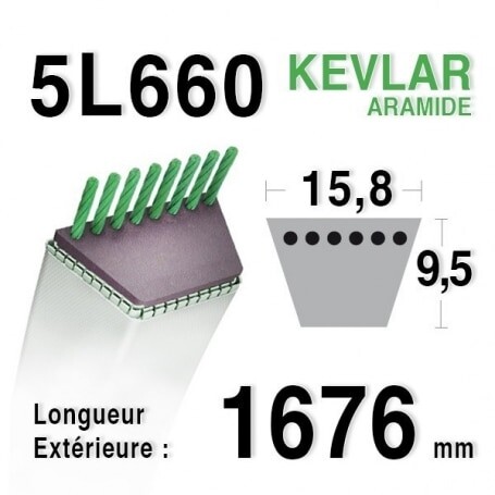 Courroie 5L660 - 5L66 MTD 7540127 - 90-47-230 - 75404211